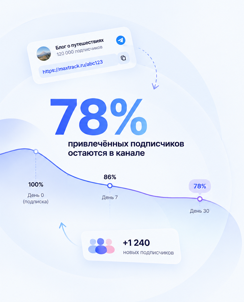 Пример отчета: удержание привлеченной аудитории